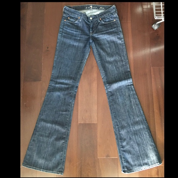 7 for all mankind Medium Wash Flare Jeans - Picture 1 of 8